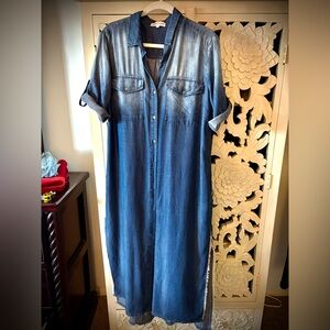 Bella Dahl Indigo Maxi Dress size L Like New